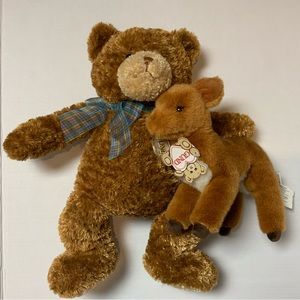 Gund Stuffed Animal Toy Bear and Deer, 2 items bundle